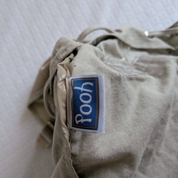 Vintage Disney Winnie The Pooh Beige Canvas Backpack, pockets drawstring Y2K - Picture 7 of 15